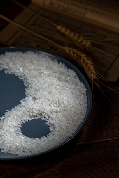 Heart shaped rice on the plate