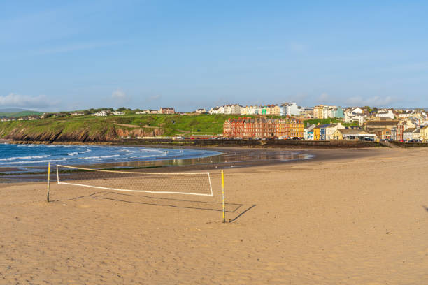 Peel, Glenfaba, Isle of Man - May 22, 2023: View of Peel beach