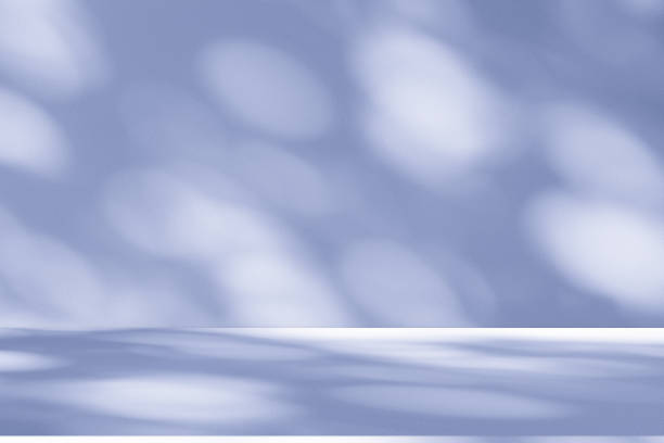 istock Studio style background wall decoration presentation uses white and blue tones. with shadows cast from a nearby window, concept creating a decorative 2190628589