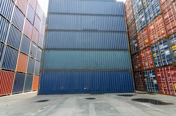 Containers in the port, Shipping and Transportation concept