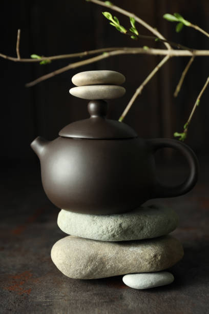 istock Asian tea concept, teapot on dark background. 2190636586