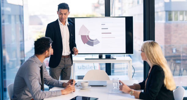 istock Dynamic Business Meeting with Young Professionals Presenting Data on a Screen in Modern Office 2190639116