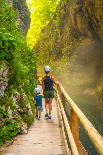 istock Mother and son exploring vintgar gorge in bled, slovenia 2190639989