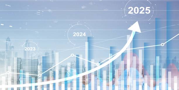 istock Financial background, economic growth 2023-2025. Abstract background 2190640649