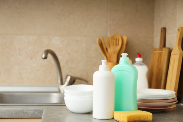 istock Detergent, accessories for dish washing and cleaning 2190643719