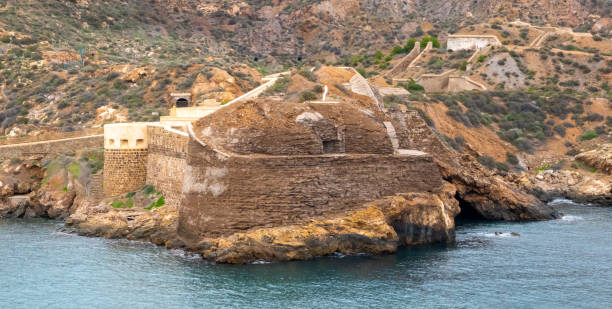 istock Underground and overground defense structures built in the mountains surrounding the ancient harbor of Cartagena, Murcia, Spain 2190650239