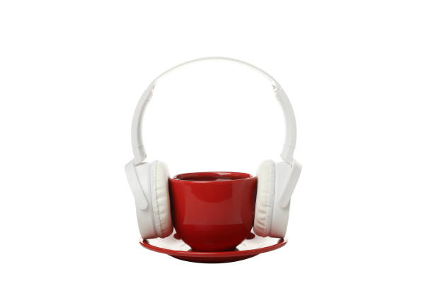 istock PNG, Red cup with headphones, isolated on white background 2190650530