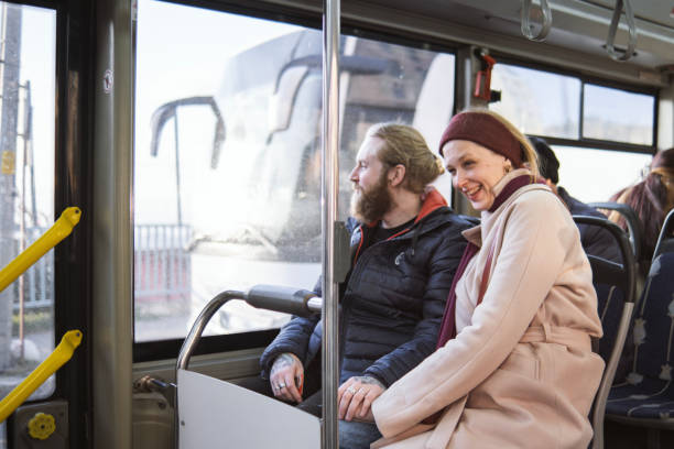 istock Couple smiling and having fun on a bus in Istanbul 2190652477