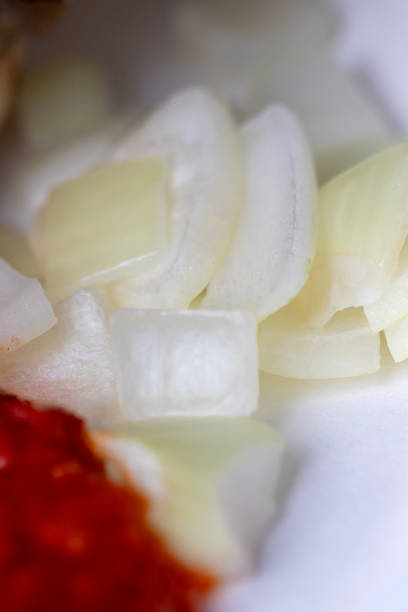salad and onion, Close up.