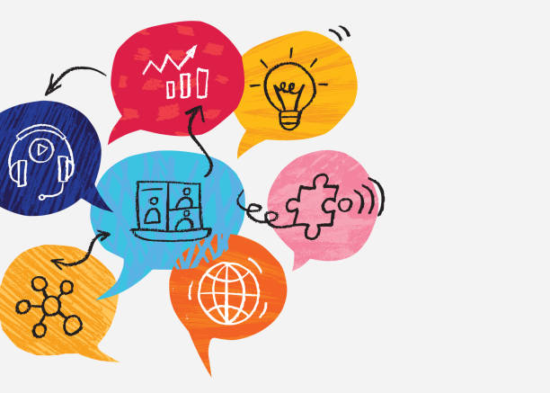 webinarium koncepcja - nauka pojęcia stock illustrations