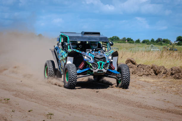 istock UTV, 4x4, all terrain vehicle in the action. Competitions 2190656544