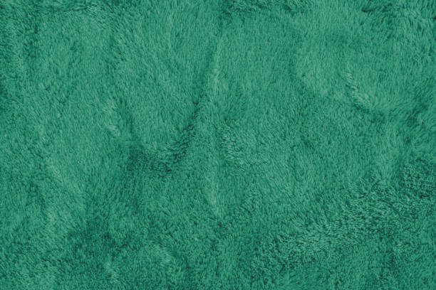 istock Soft fluffy green carpet texture, synthetic textile fur, plush background 2190659183
