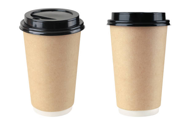istock Set of classic paper coffee cups isolated on white background 2190660001