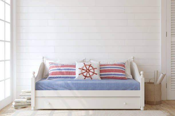 istock Bedroom interior mockup. Teenboy room. 3d render. 2190660993
