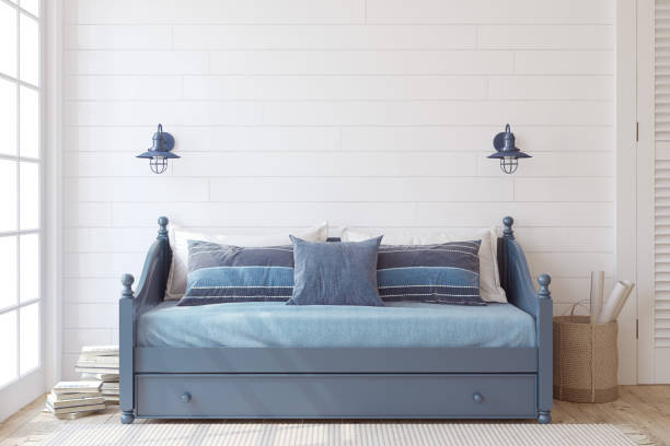 istock Bedroom interior mockup. Teenboy room. 3d render. 2190661006