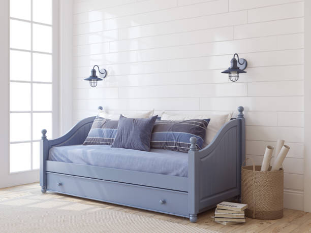istock Bedroom interior mockup. Teenboy room. 3d render. 2190661012