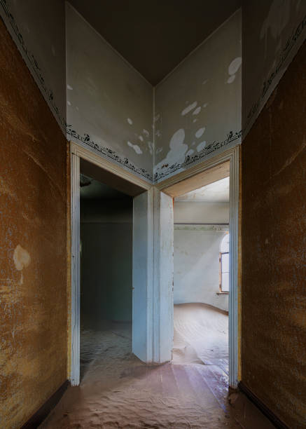 istock Double doors in the abandoned ghost town Kolmannskop 2190664373