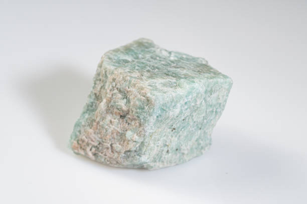 Natural Amazonite Gemstone Displaying Vibrant Green and Blue Shades with Unique Texture.