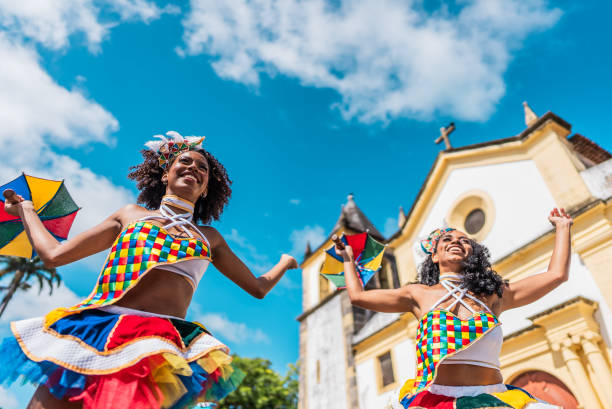 istock Group of frevo dancers dancing outdoors 2190667263