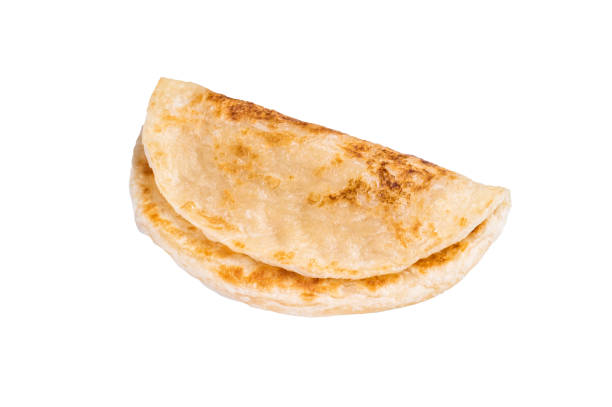 istock Homemade Kerala wheat paratha, layered parotta isolated on white background. top view 2190667555