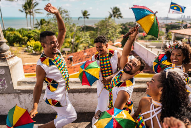 istock Group of frevo dancers dancing outdoors 2190667953