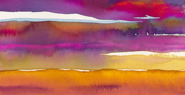 watercolor landscape abstract background