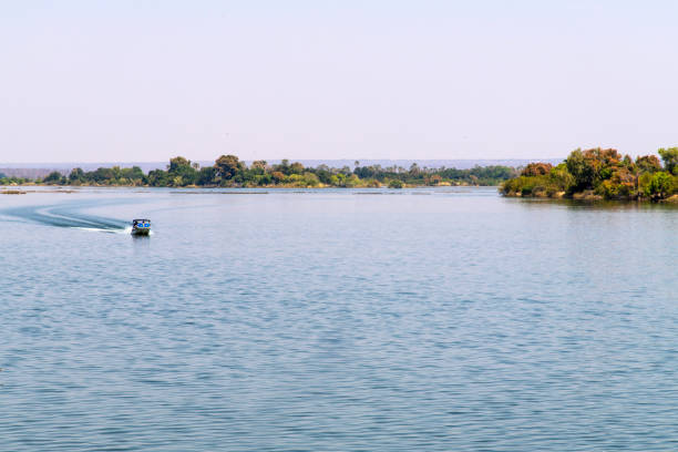 istock motor boat on Zambezi River 2190674722