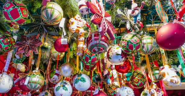 istock Panorama Many Colorful Christmas Balls 2190676878