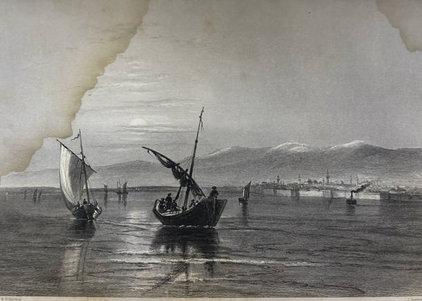 istock Antique illustration - ships on water in The Balkans - War with Russia 2190683247