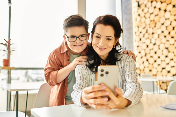 istock Heartwarming moments shared between mother and son at a cafe during a sunny afternoon 2190692216