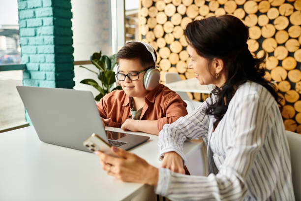 istock Empowering moments between a caring mother and her son in a cozy cafe setting 2190692249
