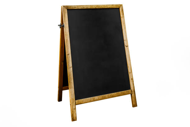 istock Blank A-Board chalk advertising board sign isolated on white graphic resource 2190692431