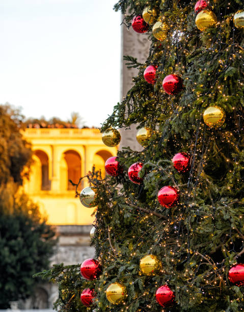 istock Christmas tree at dusk in Piazza del Popolo, Rome Italy 2190694044