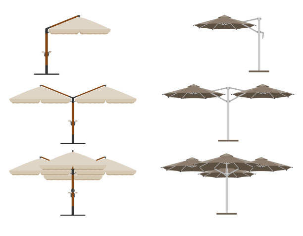 istock large sun umbrella for bars and cafes on the terrace or the beach flat style vector illustration 2190695321