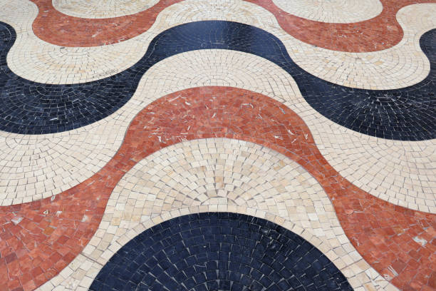 istock Colorful mosaic pattern creating a wave-like design on the floor 2190696177