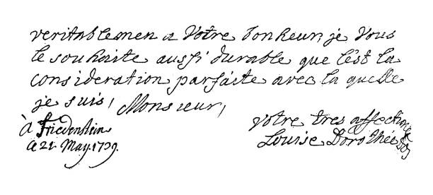 istock Antique image from French magazine, Handwriting, Duchesse De Saxe-Gotha 2190699673