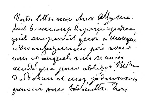 istock Antique image from French magazine, Handwriting, Madame D'Houdetot 2190699729