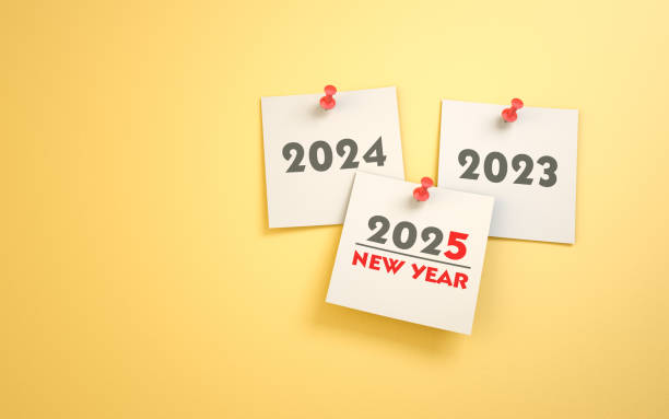 istock 2025 New Year Text Written on Note Paper Sitting on Yellow Background 2190706134