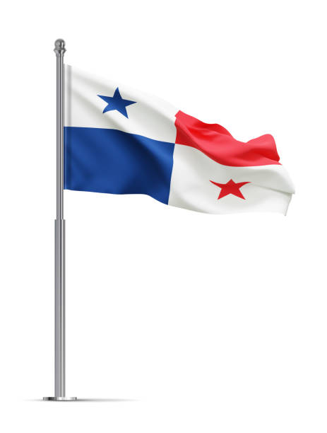 Flag of Panama isolated on white background. 3d-rendering