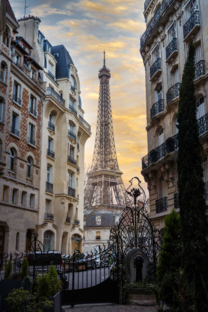 istock Eiffel Tower during Sunset Night in Paris, France 2190712579