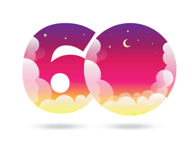 istock Number 60. Twilight or Sunset Concept. Abstract concept anniversary number vector stock illustration 2190714018