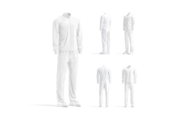istock Blank white sport team uniform mockup, different views 2190717447
