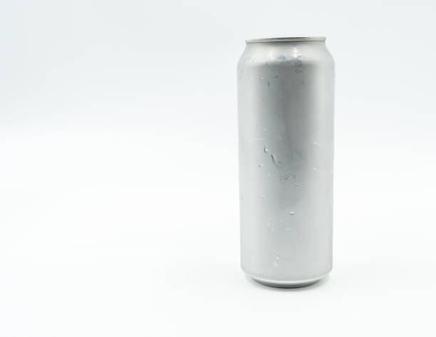 istock tall, silver aluminum can with water droplets on white background 2190718847