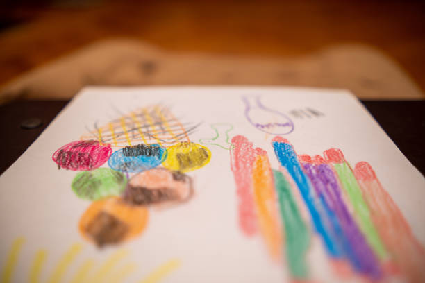 Draw with colored pencils on a white sheet of paper