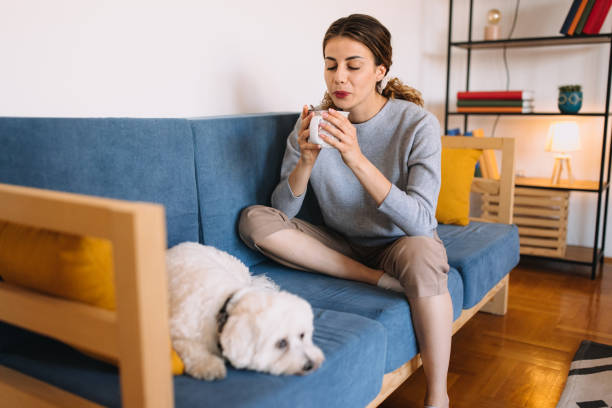 istock Woman enjoys coffee 2190729123