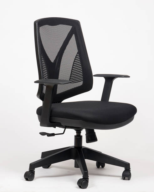 istock Studio shot of modern design swivel office chair with mesh back, isolated on white 2190730418