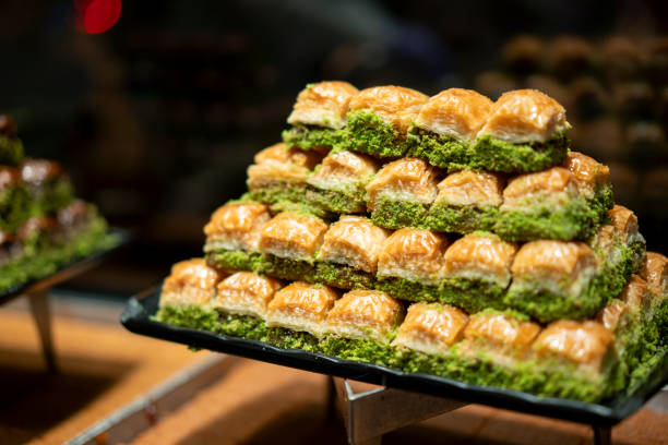Turkish baked pistachio baklava