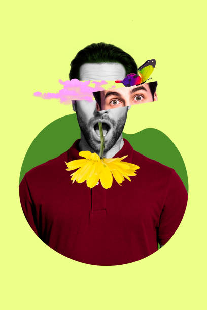 istock Collage image comics poster of weird guy open mouth panic confusion shock concept summer spring holiday 2190735880