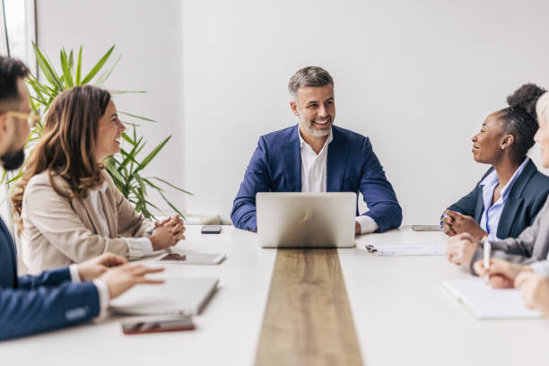 istock Businessman speaking during a meeting 2190742837