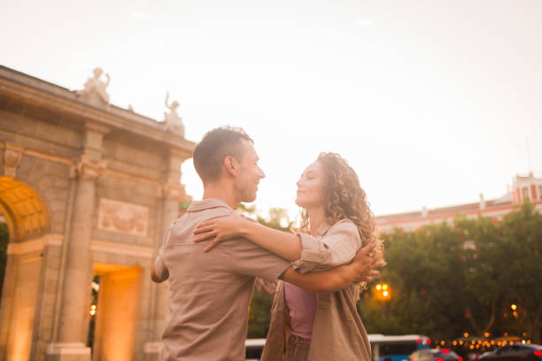istock Couple dancing swing in front of puerta de alcala in madrid 2190744583
